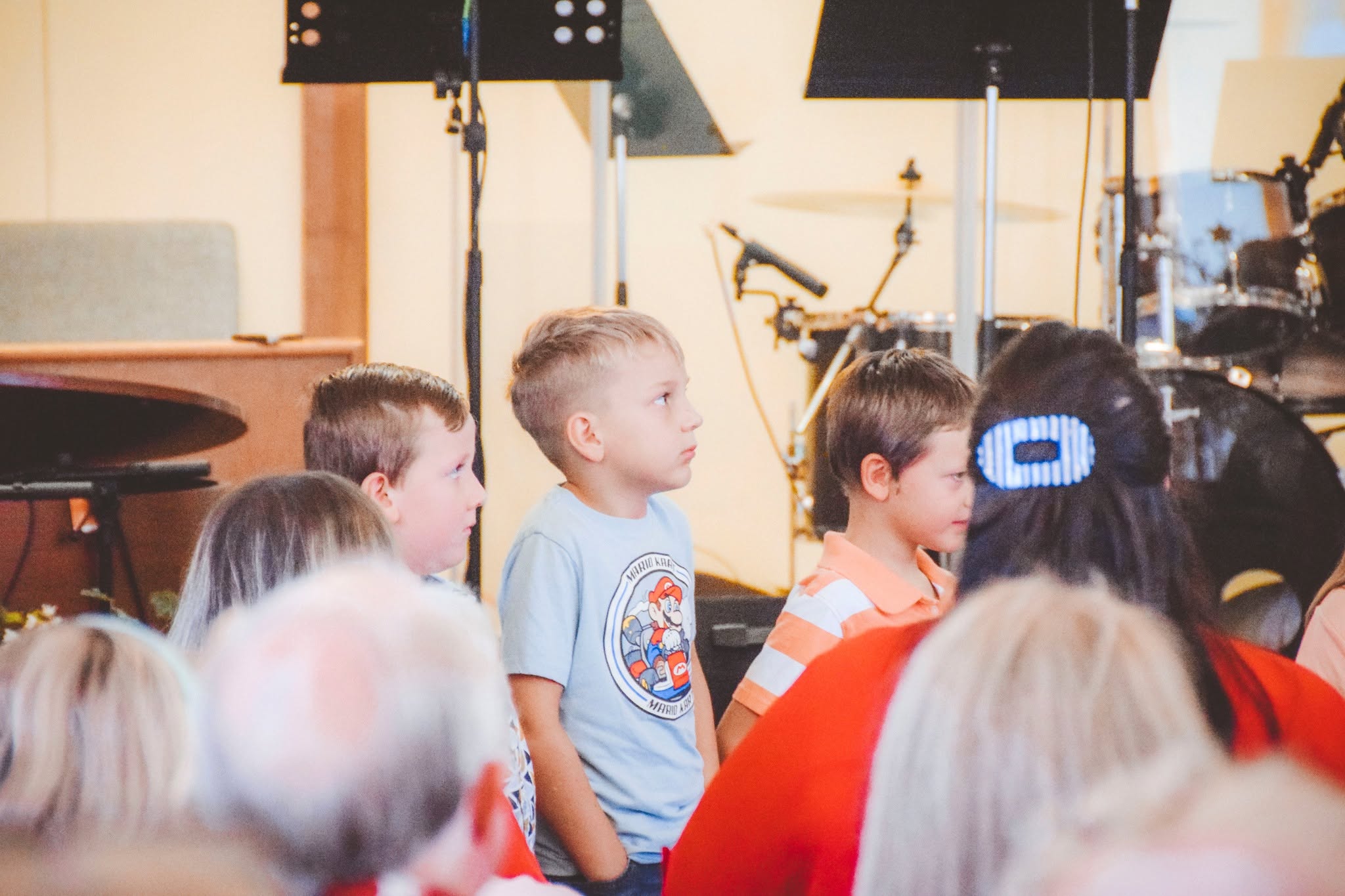 Children participating in a church service at FBC Gordon